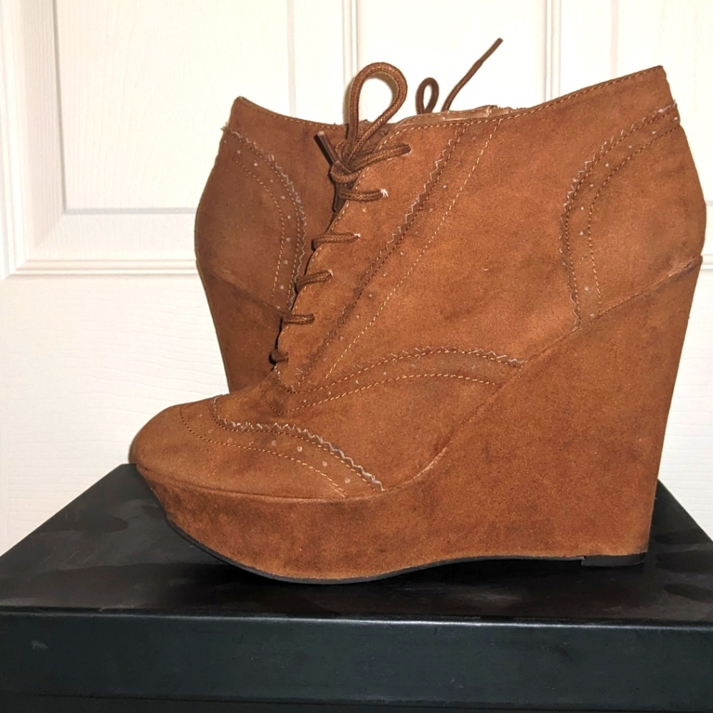 Rust Platform Wedge Bootie 10
